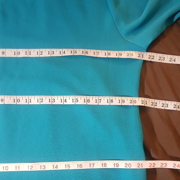 Allie Coosh Womens Blouse Green Turquoise Sz Small Spring Tunic Lagenlook Easter - Picture 11 of 13